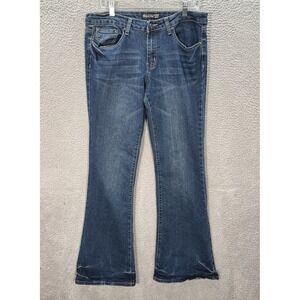 Royal Blue Jeans Womens 15x35 Blue Flare Mid Rise Y2K Western Hippie Boho